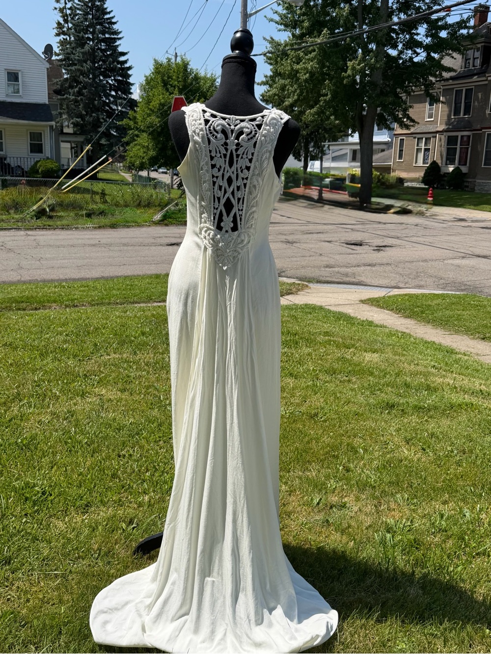Vintage Jessica McClintock Ivory Bridal Satin Dress